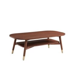 Table Basse MARCELLO Placage Noyer Double Plateau 120cm -Canapé Rêve Promos Magasin table basse marcello bois de noyer l120cm 4