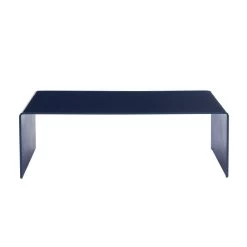 Table Basse PANTONE Verre Courbé Bleu électrique 120cm -Canapé Rêve Promos Magasin table basse pantone verre courbe bleu electrique 120cm 4