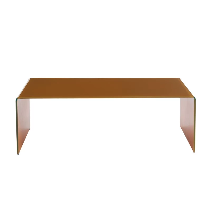 Table Basse PANTONE Verre Courbé Caramel 120cm 6 Table Basse PANTONE Verre Courbé Caramel 120cm – Image 6