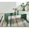 Table Basse PANTONE Verre Courbé Vert Olive 120cm