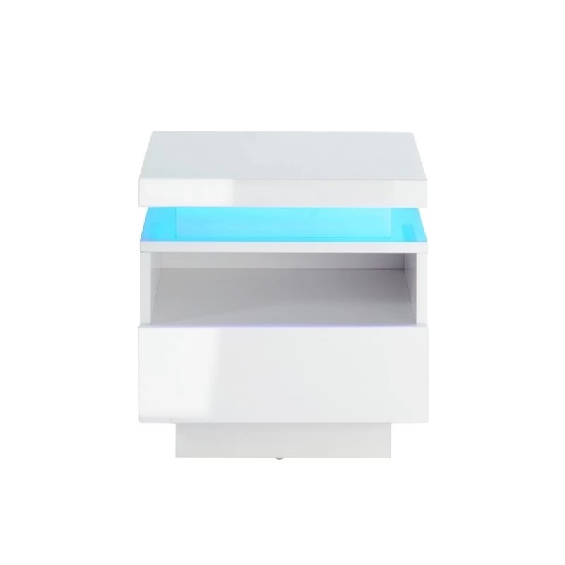 Table De Chevet à LED COSMOS Laqué Blanc Brillant 150cm 2 Table De Chevet à LED COSMOS Laqué Blanc Brillant 150cm – Image 2