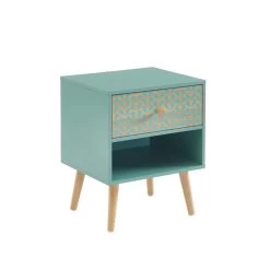 Table De Chevet CAPUCINE Vert De Gris Et Effet Chêne 40cm 11 Table De Chevet CAPUCINE Vert De Gris Et Effet Chêne 40cm -Canapé Rêve Promos Magasin table de chevet capucine coloris vert et bois l40cm 3