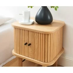 Table De Chevet ERNEST Frêne Portes Tambour 12 Table De Chevet ERNEST Frêne Portes Tambour -Canapé Rêve Promos Magasin table de chevet ernest 2 portes coulissantes 2 niches bois l45cm 3