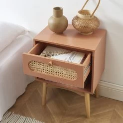 Table De Chevet SIXTINE Terracotta Et Cannage Rotin 10 Table De Chevet SIXTINE Terracotta Et Cannage Rotin -Canapé Rêve Promos Magasin table de chevet sixtine terracotta et cannage rotin 2