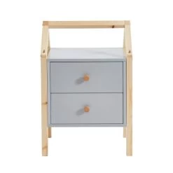 Table De Chevet TINY Gris 2 Tiroirs -Canapé Rêve Promos Magasin table de chevet tiny gris 2 tiroirs 3