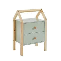 Table De Chevet TINY Vert 2 Tiroirs -Canapé Rêve Promos Magasin table de chevet tiny vert 2 tiroirs 4