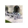 Table De Jardin OWEN Extensible En Aluminium Blanc Et Anthracite