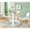 Table Pliable JUNO Blanc Et Effet Chêne 104cm