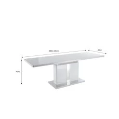 Table Extensible JADE Laqué Blanc Brillant 160 à 220cm -Canapé Rêve Promos Magasin table extensible jade laque blanc brillant l160 220cm 4