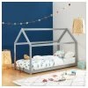 Lit Enfant Cabane TINY Pin Gris 90x190 Sommier Inclus