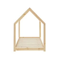 Lit Enfant Cabane TINY Pin Naturel 90x190 Sommier Inclus -Canapé Rêve Promos Magasin tiny90190na lit cabane bois 4