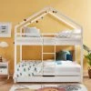 Lit Cabane Superposé TINY Pin Blanc 90x190 Sommier Inclus