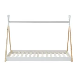 Lit Enfant Tipi TINY Pin Blanc 90x190 Sommier Inclus -Canapé Rêve Promos Magasin tinytipi lit tipi bl bois 4
