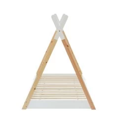 Lit Enfant Tipi TINY Pin Blanc 90x190 Sommier Inclus -Canapé Rêve Promos Magasin tinytipi lit tipi bl bois 5