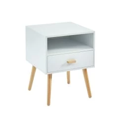 Table De Chevet ULOS Blanc 1 Tiroir 40cm -Canapé Rêve Promos Magasin ulos table de chevet blanc 1