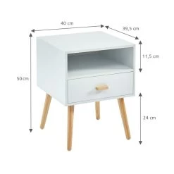 Table De Chevet ULOS Blanc 1 Tiroir 40cm -Canapé Rêve Promos Magasin ulos table de chevet blanc 4